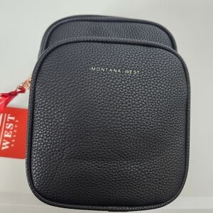 Montana West Crossbody Bag Black With Gold Colored Hardware